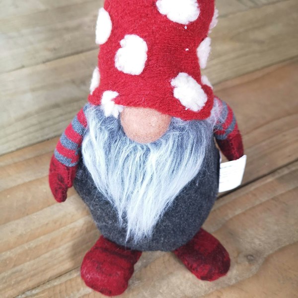 Samuel Alexander 32cm Festive Christmas Red & Grey Bearded Gonk with White Polka Dot Hat