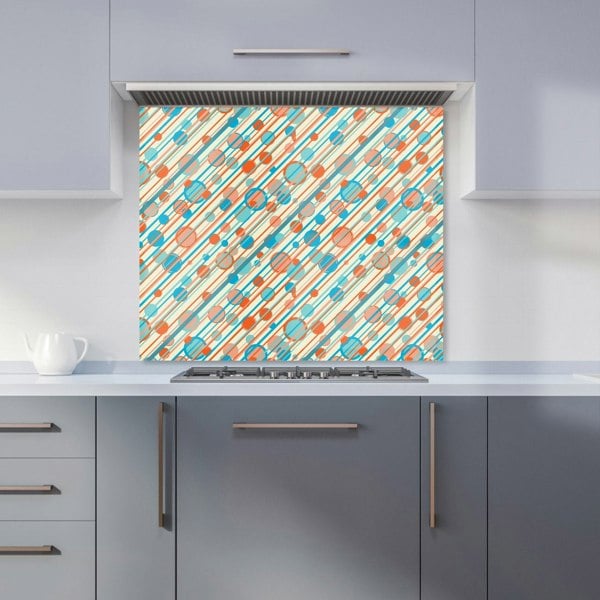 Warren Reed - Designer Retro Stripes And Circles Kitchen Splashback