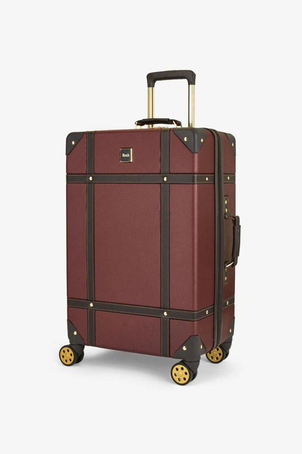 Rock Luggage Vintage Hard Shell Luggage Trunk Suitcase Set