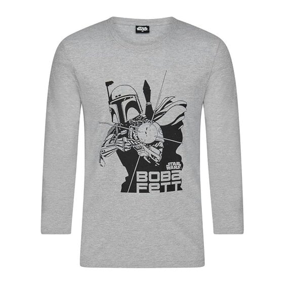 Onomato! Star Wars Boba Fett Men's Long Sleeve T-Shirt Size M Grey