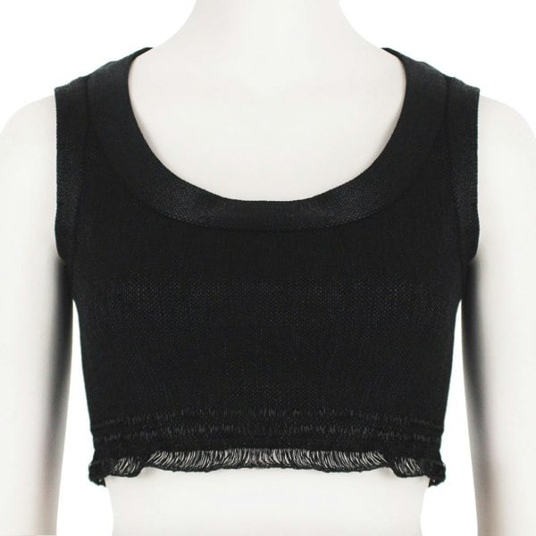 Alaia black raffia two-piece dress skirt & top set