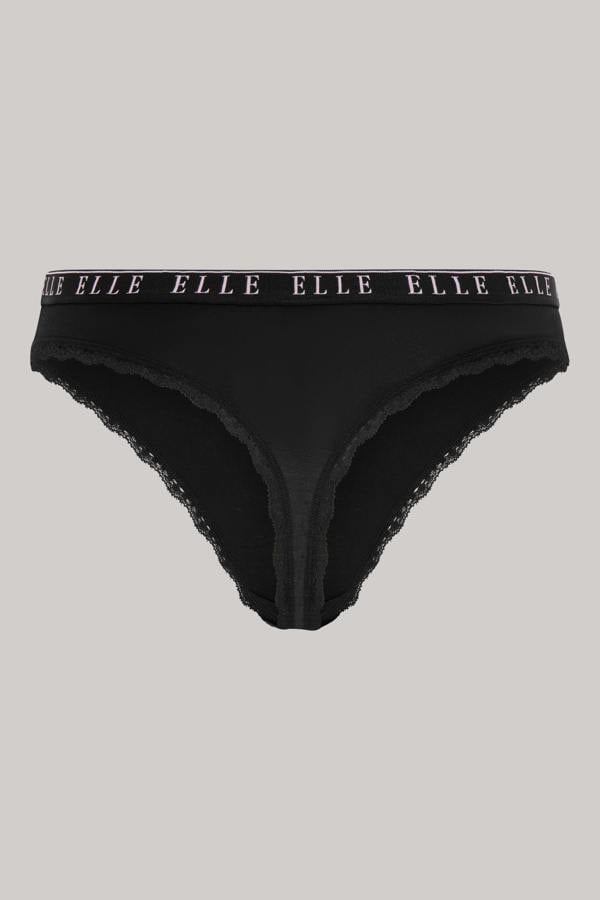 ELLE Multi Pack (3) Cotton Lace Trim Tipped Thongs