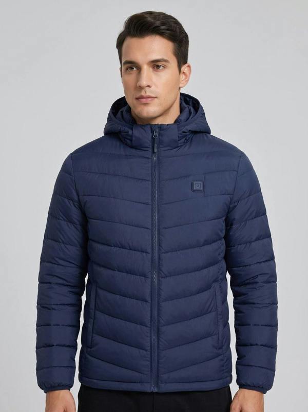 Anniou Men's Duck Down Heated Puffer Jacket - blue