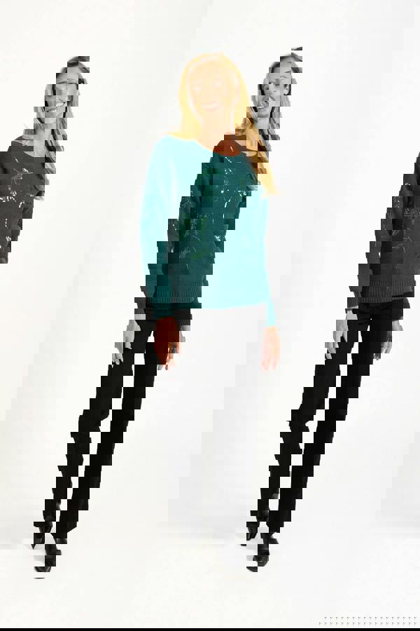 Flower Sequin Embellished Jumper