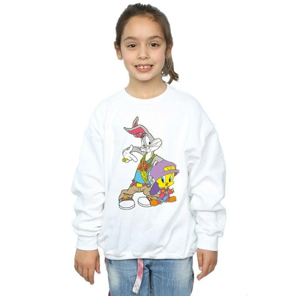 Looney Tunes Girls Bugs And Tweety Hip Hop Sweatshirt - White