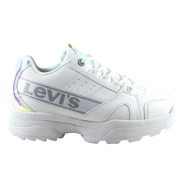 Levis Girls Soho Iridescent Leather Trainers - Mirror - 