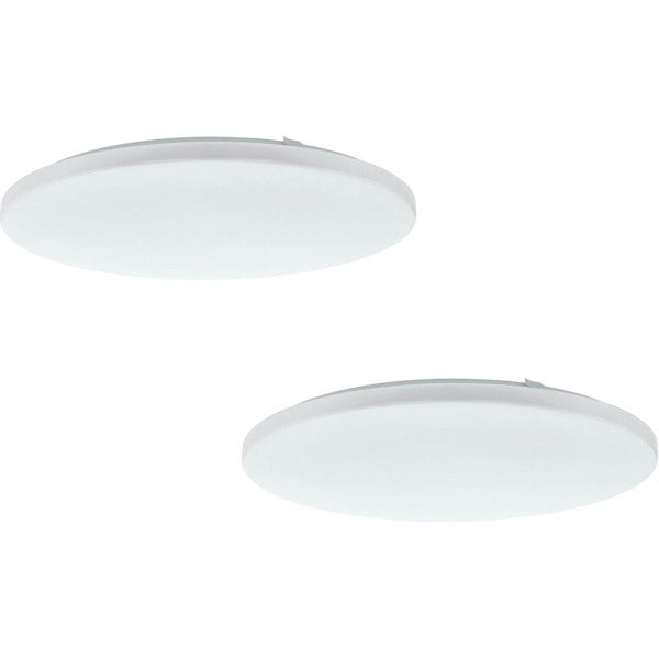 2 PACK Wall Flush Ceiling Light Colour White Shade White Plastic Bulb LED 49.5W Loops