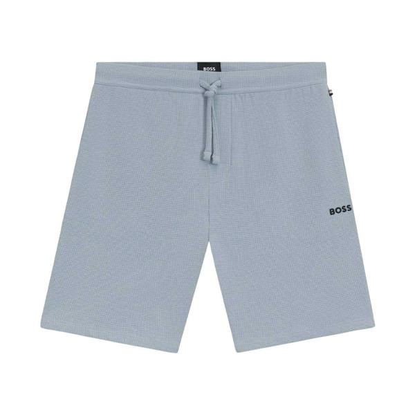 Boss Mens Waffle Pyjama Shorts - Blue - 