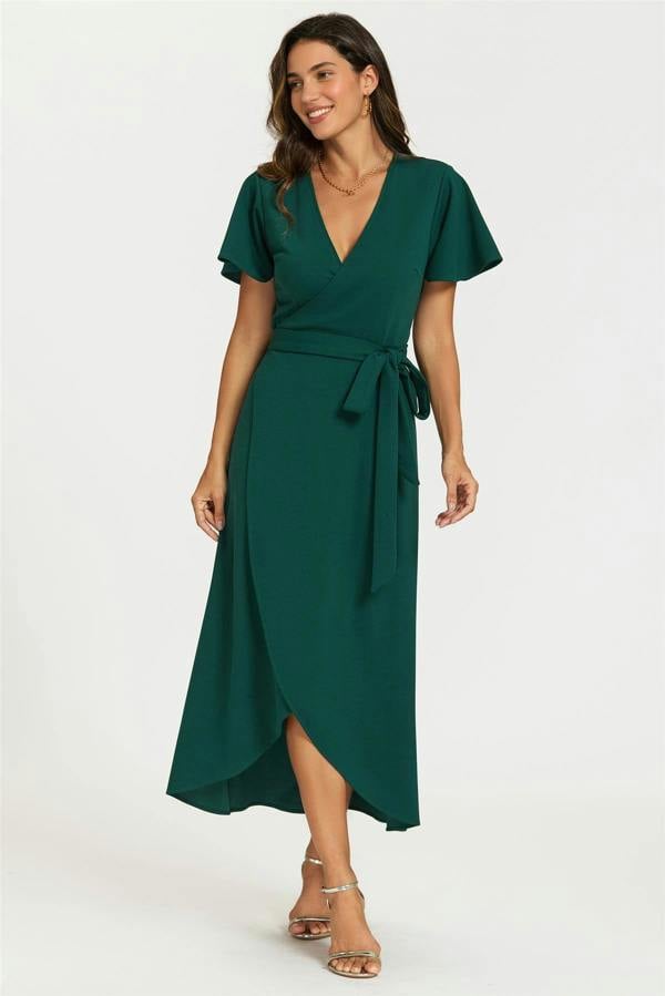 FS Collection Wrap Maxi Dress In Green