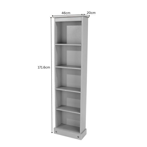 Core Products Corona Tall Narrow 5-Shelf Bookcase
