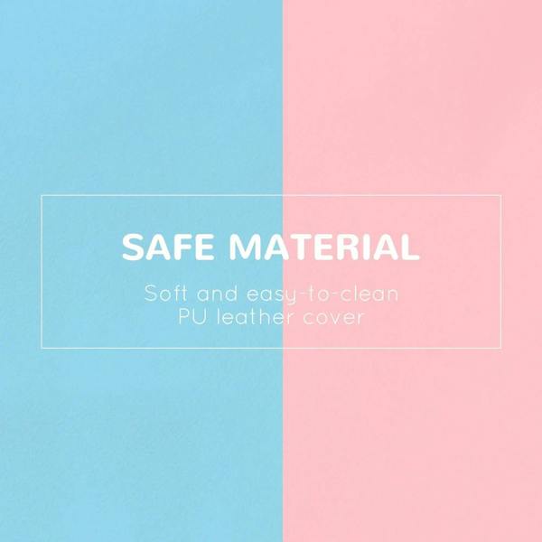 Blue and pink PU leather-style cover panel for soft foam play climber