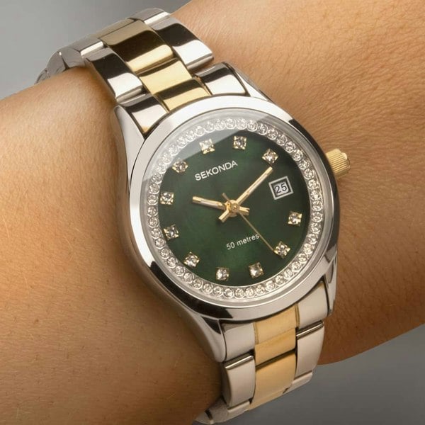 Sekonda Dress Catherine Two Colour Crystal Watch 40295