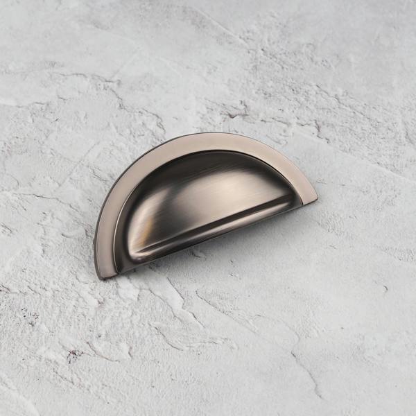 Handle & Home Gun Metal Grey Cup Handle & Matching Knobs