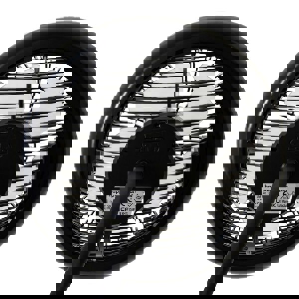 Black Rechargeable 3 Speed Clip-On Fan with LED Dimmable Ring Light Image 4