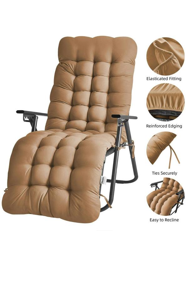 Groundlevel Extra Thick Soft Fill Full Length Chair Cushions - Natural
