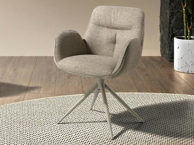 Angel Cerdá Swivel Chair in Beige Fabric 4200