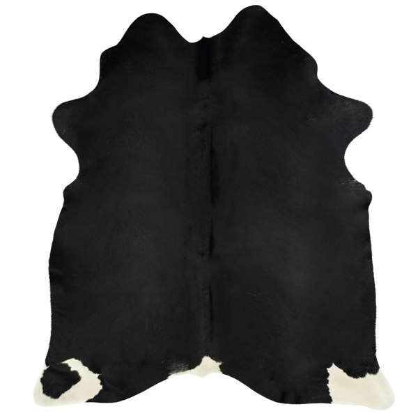 Berkfield Real Cow Hide Rug Black 150x170 cm