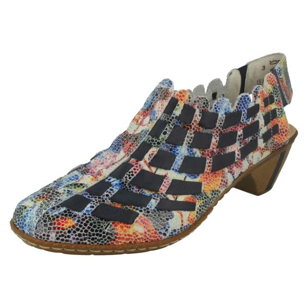 Rieker Ladies Rieker Sling Back Shoes With Woven Detail 46778