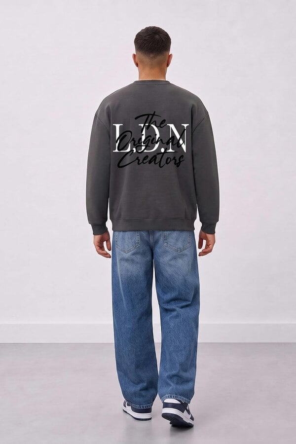 London Attitude Relaxed Fit LDN Original Creators Sweatshirt - Steel Grey