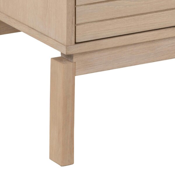 Wyld Haus Nakskov White Oak Wood Panelled 2 Door TV Unit