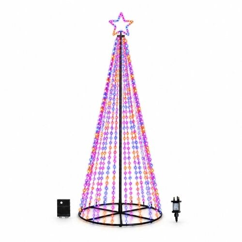 Samuel Alexander 3m Light up Christmas Pyramid Cone Tree with 997 Rainbow LEDs