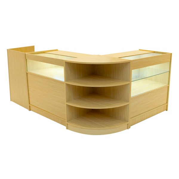 Monstershop Europa LED Shop Counter Set B900, C900, TB60 & LM60 - Maple
