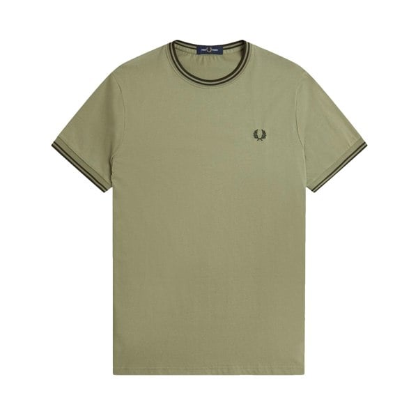 Fred Perry Twin Tipped T-Shirt Olive Mint/Night Green