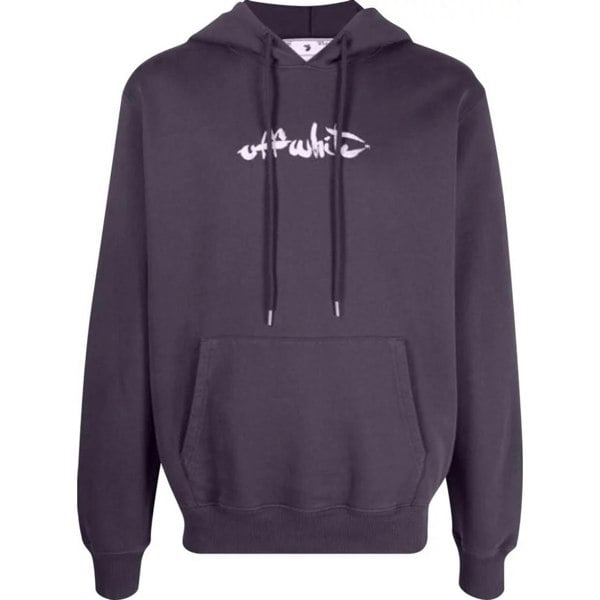 Off-White Off White Script Logo Slim Fit Hoodie - Aubergine