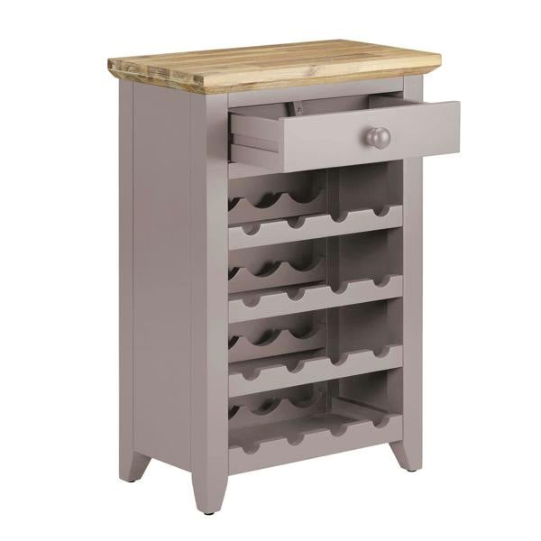 Statement Furniture Florence Wine Rack with Drawer Wooden 16 Wine Bottle Storage Assembled