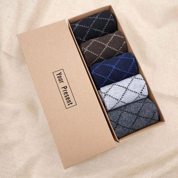 Leaper Boxed Set of 5 Pairs Wool Men’s Socks