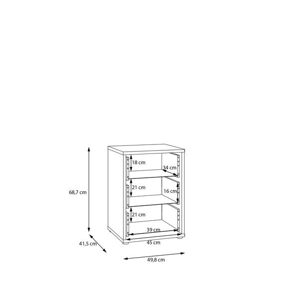 Furniture To Go Alice Springs Bedside Cabinet with 3 Drawers Push-to-Open in Butter Yellow