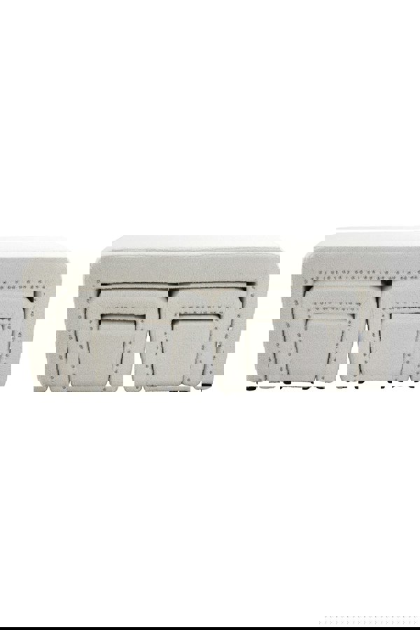 Living and Home White Upholstered Teddy Fleece Ottoman Bench Set