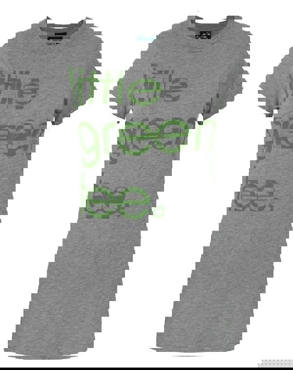 Junk Food Clothing Womens Grey Slogan Text 'Little Green Tee' Short Sleeved T-Shirt