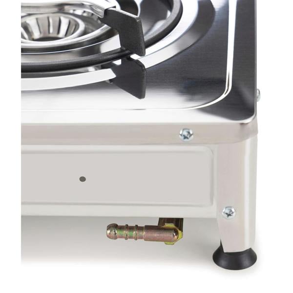 Close-up of a portable gas stove g.s outlet
