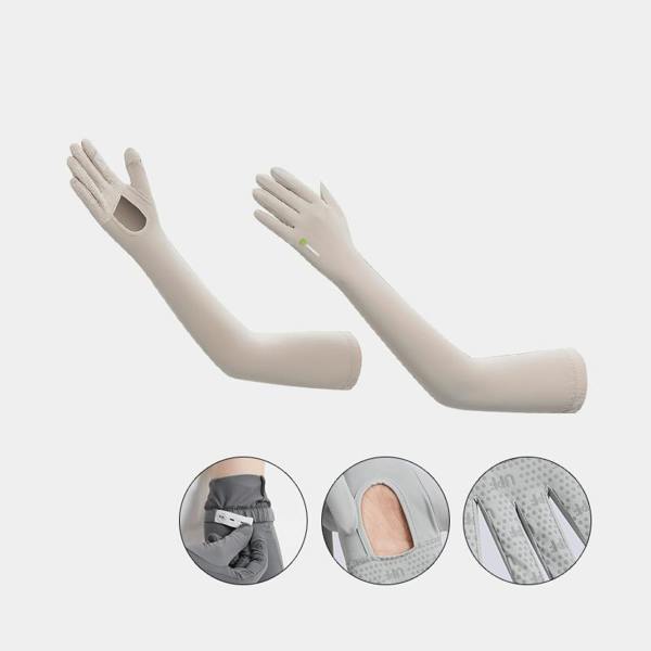 Anniou Full Arm UV Protection Sleeves - beige