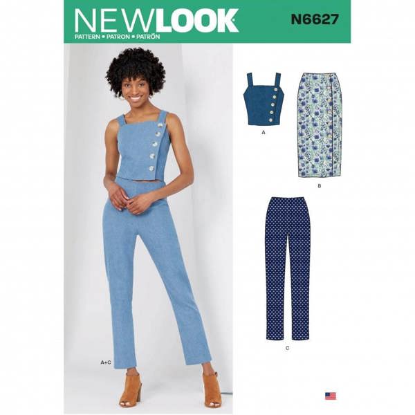 New Look Sewing Pattern 6627, Dresses, Tops, Skirts for Women, A (6-8-10-12-14-16-18) - Intermediate