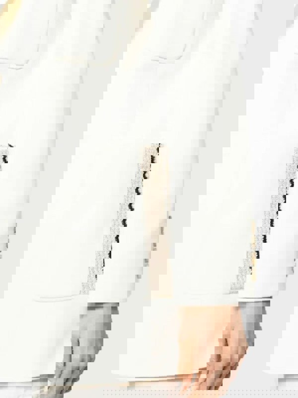 Palm Angels Knitted Tape Blazer White - Supplied FashionPalm Angels