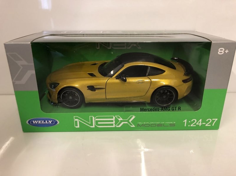 2017 mercedes amg gtr yellow 1:24 27 scale welly 24081y