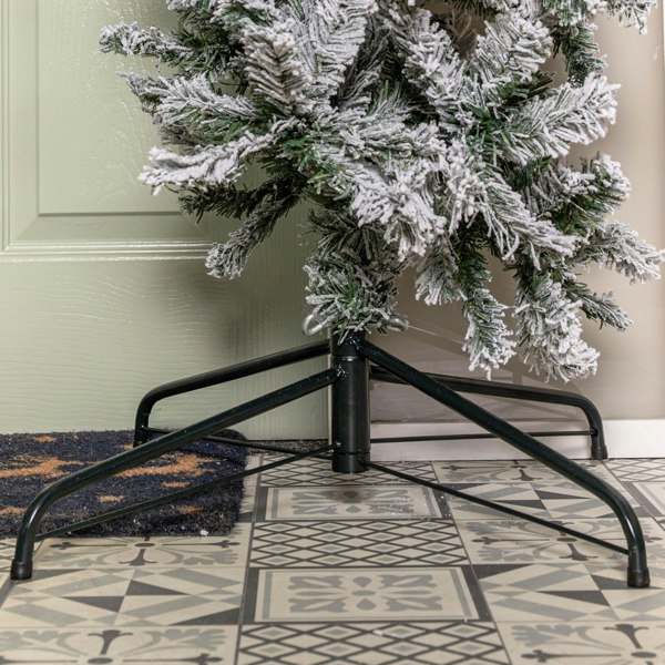 Samuel Alexander 8ft (2.52m) Slimline Single Door Artificial Snow Flocked Christmas Tree Arch in Green with 2000 Tips