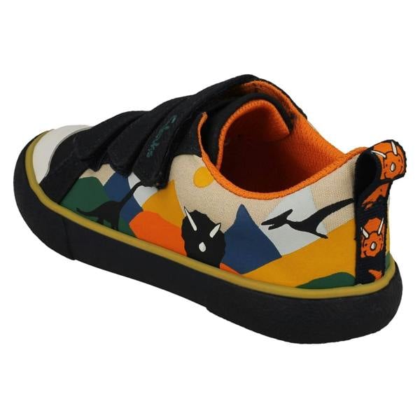 Clarks Childrens Clarks Animal Detailed Hook & Loop Canvas Shoes Foxing Play