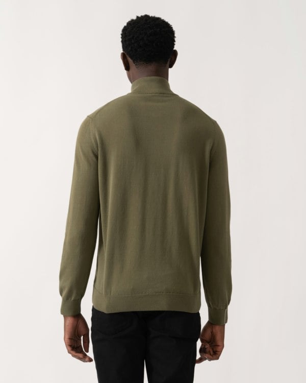 Lacoste Half Zip Logo Mens Sweatshirt - Olive E9F