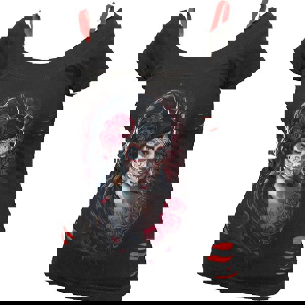 DAY OF THE DEAD - 2in1 Red Ripped Top Black - Spiral USA