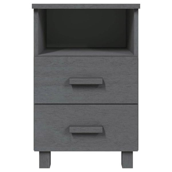 Berkfield Bedside Cabinet HAMAR Dark Grey 40x35x62 cm Solid Wood Pine