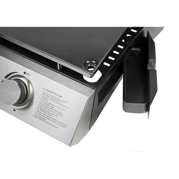 3 Burner Portable Flat Top Plancha Grill & Cover Set - Stainless Steel Camping - LoopsDirect