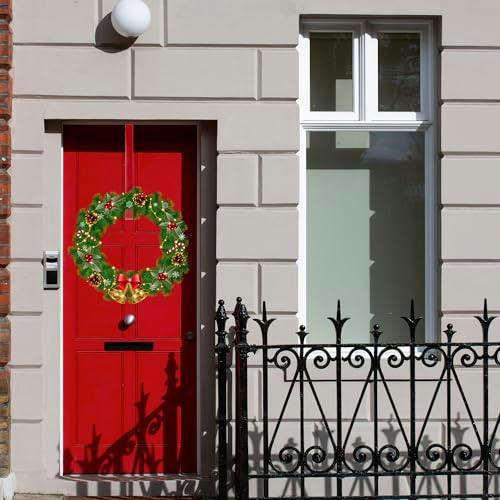 38cm Red Metal Wreath Hanger for Doors, Festive Over-Door Hook for Seasonal Displays image 5