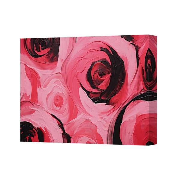 Benjamin Tate Design Vibrant Pink Rose Abstract Canvas Wall Art Print For Living Room Decor
