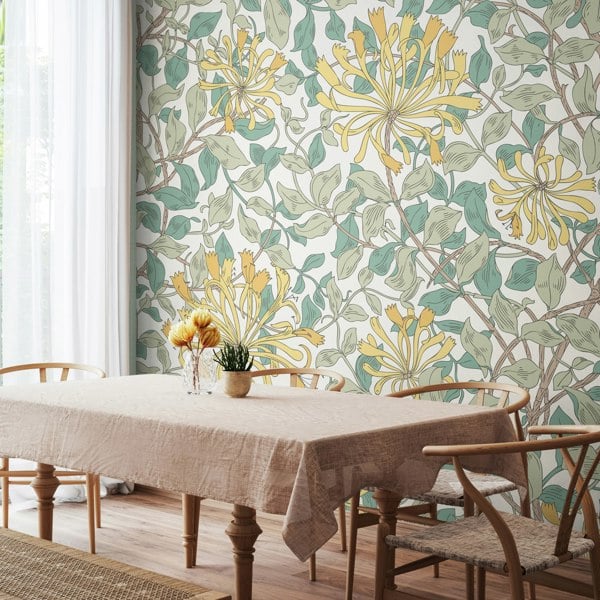 Origin Murals Honeysuckle - Seafoam