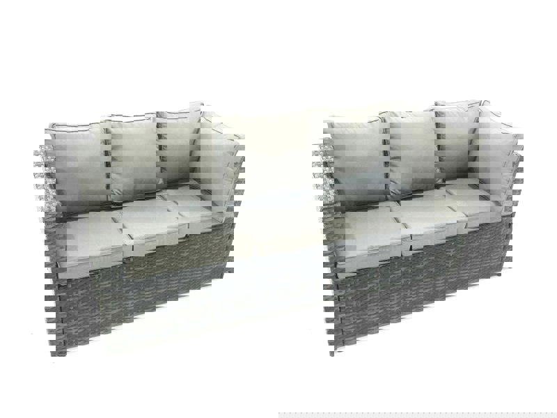 Fimous 7 Seater PE Rattan Corner Sofa Set Rectangular Dining Table Set With Seat And Back Cushion