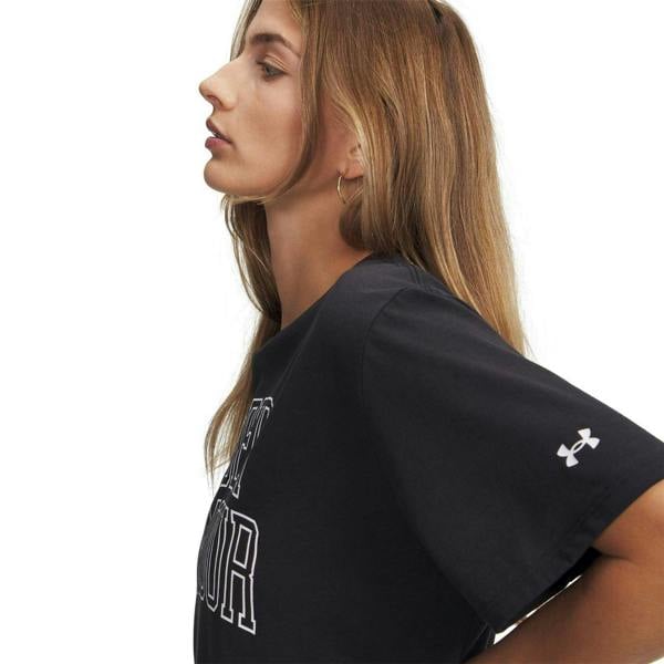 Under Armour Womens/Ladies Varsity Oversized T-Shirt - Black/White - 