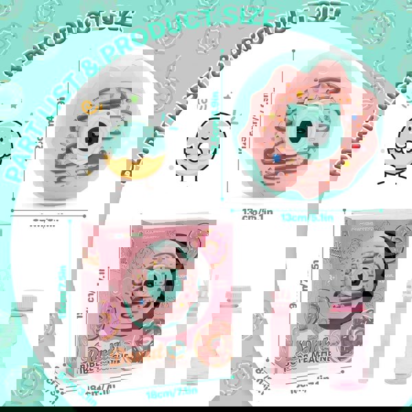 deAO Toys Magical Donut Camera Bubble Machine Automatic Light-Up Bubble Blower Fun green & pink